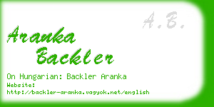 aranka backler business card